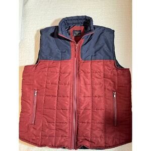 NOMAD OUTDOOR ZIP‎ UP QUILTED PUFFER VEST JACKET MENS SIZE M MAROON & BLUE NWT